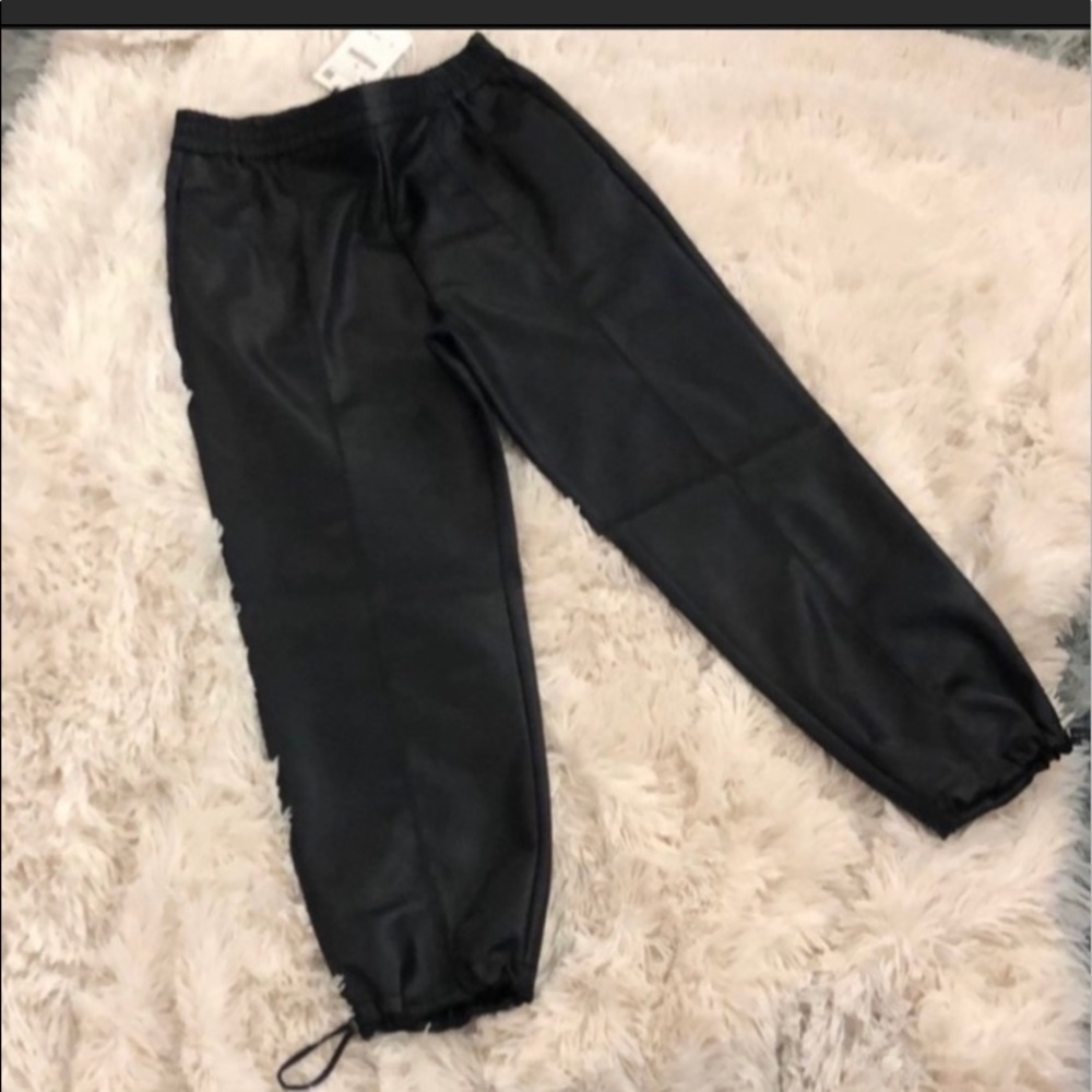 Faux leather pants